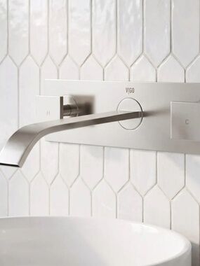 Vigo Titus 1.2 GPM 3" Double Handle Wall Mounted Widespread Bathroom Faucet